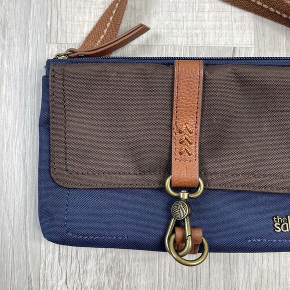 The Sak Esperato Navy Blue Brown Nylon Crossbody Purse - Picture 2 of 8